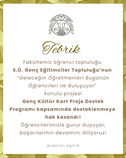 Genç Eğitimciler Topluluğu Genç Kültür Kart Proje Destek Programı kapsamında desteklenmeye hak kazandı